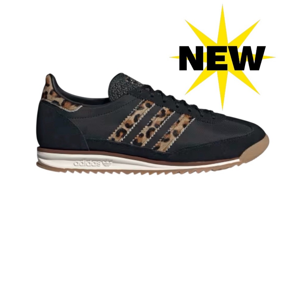 adidas Black and Leopard Print Athletic Shoes